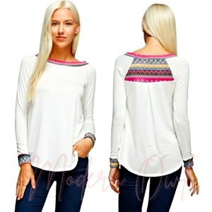 Beautiful Multicolored Boho Long Sleeve Top!! S, M, L